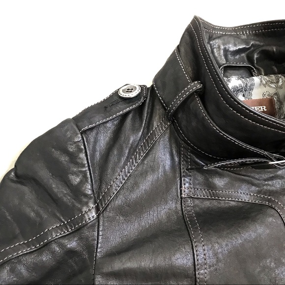 Danier Black motorcycle genuine leather jacket - Picture 3 of 5